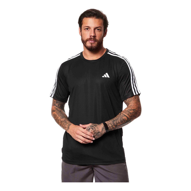 Camiseta Esportiva Masc Train Essentials 3 Stripes adidas