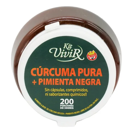 Curcuma Pura Y Pimienta Negra Kit Vivir S/tacc 200 Porciones