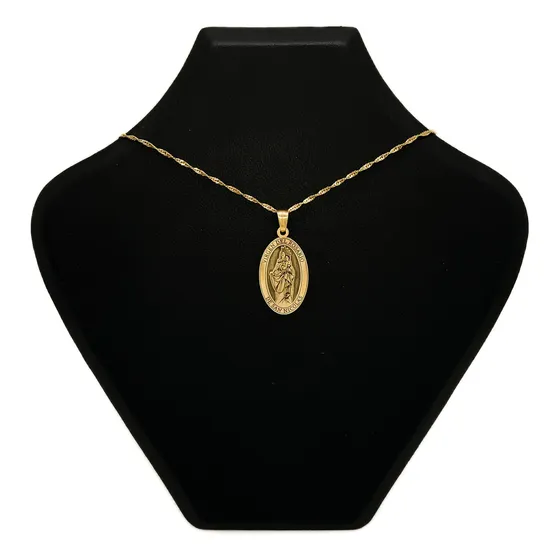 Cadena Y Dije Virgen Del Rosario De San Nicolás Oro 18k Oro 18k 50 Cm