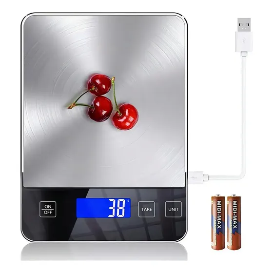 Balanza Digital Gramera JPSYSTEMS 10 Kg KF-72 Táctil USB Plateado | Cuotas sin interés