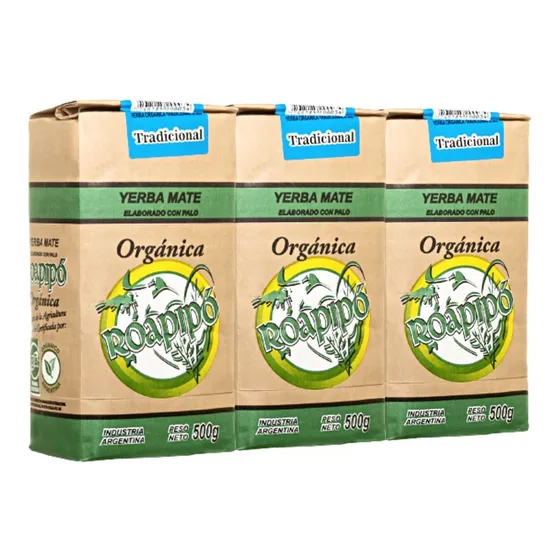 Yerba Mate Organica Roapipo 500 Grs - 3 Unidades