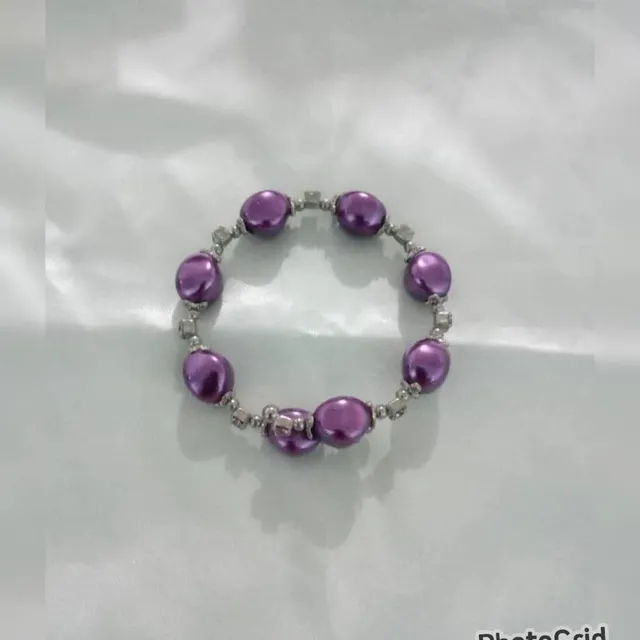 Pulsera Damas Color Lila Oscuro Nueva Bisutería Prendas