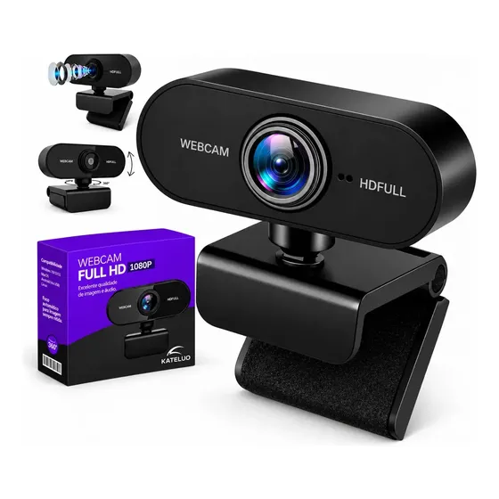 Webcam Camera Full Hd Zoom 1080p Plug and Play Videoconferencia Streamcam Web Cam Entrada Usb 2.0 Com Microfone Pc Notebook Kateluo
