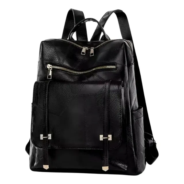 Mochila Feminina Estilosa Resistente Passeio Viagem Multiuso Cor Preto Desenho Do Tecido Lisa