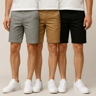 Kit 3 Bermuda Sarja Colorida Premium Masculino Diversa Cores Kit 3 Bermuda Sarja Colorida Premium Masculino Diversa Cores