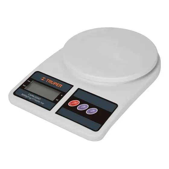 Báscula de cocina digital Truper BASE-5EP pesa hasta 5kg | Cuotas sin interés