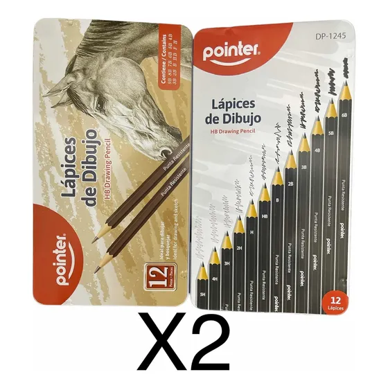 Lapiz De Grafito Dibujo Pointer Cajas 12 Unidades