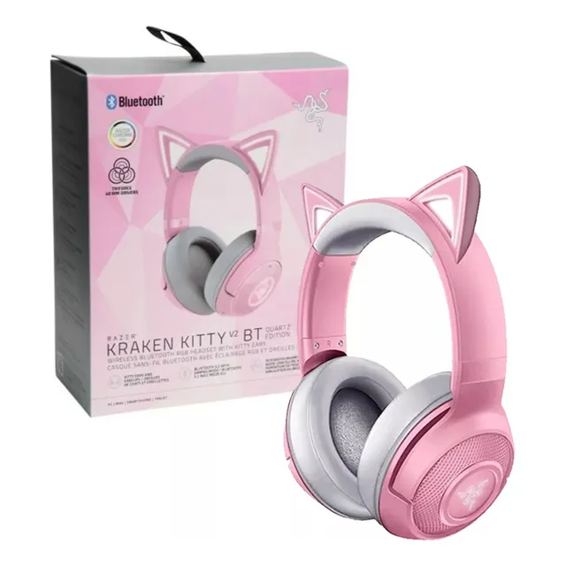 Audifonos Razer Kraken Kitty Quartz V2 Bt Color Rosa