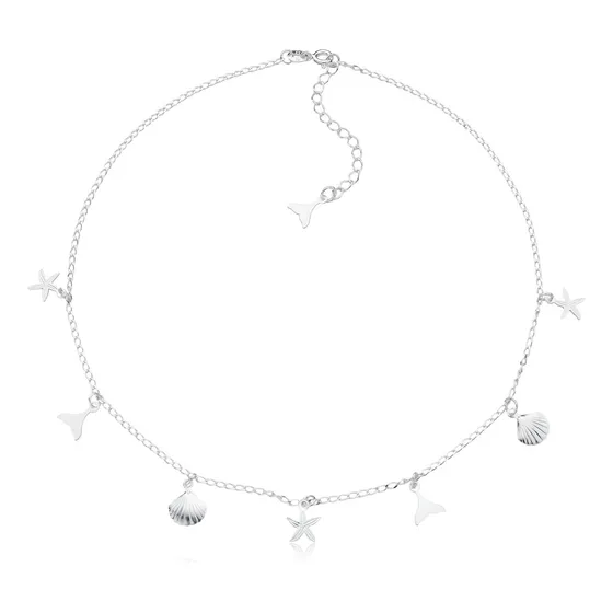 Colar Choker Concha Sereia Estrela Do Mar Prata 925