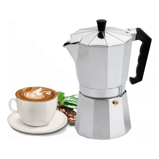Cafetera Moka Italiana Negra 450 Ml Tipo Espresso 9 Tazas