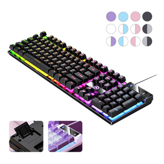 Teclado Para Jogos Rgb Retroiluminado Com Fio De 104 Teclas Teclado Para Jogos Rgb Retroiluminado Com Fio De 104 Teclas