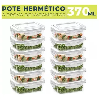 Kit 12 Potes De Vidro Vedação Hermética 370 Ml De Silicone Aura Do Brasil Kit 12 Potes De Vidro Vedação Hermética 370 Ml De Silicone Aura Do Brasil