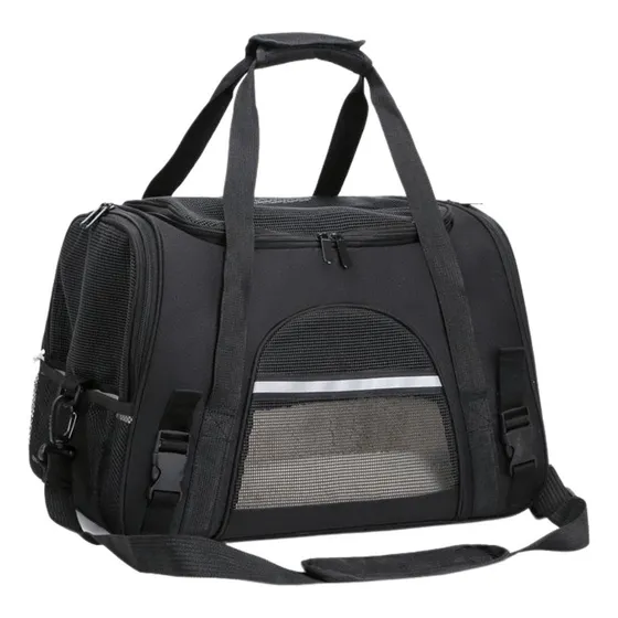Bolsa De Transporte Pet Avião Para Cães E Gatos Luxo Cor Preto