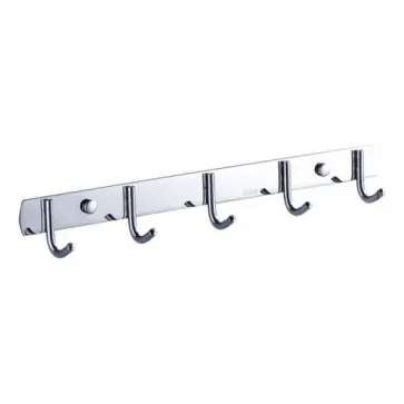 Perchero Acero Inoxidable C/tornillos  5 Ganchos