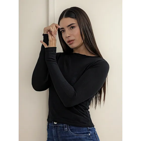 Polera Octane Jeans Media Polera Romantic Mujer Manga Larga