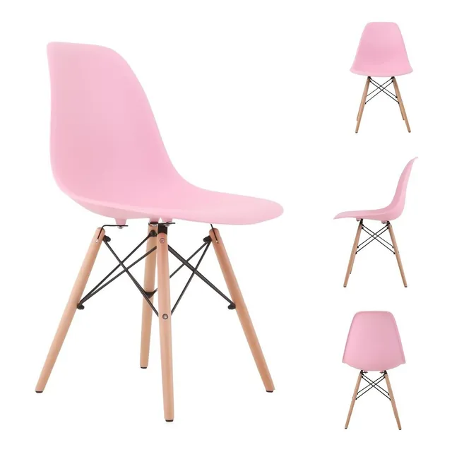 Set De 4 Sillas Tipo Eames Minimalistas Colores Stay Elit Estructura de la silla Rosa
