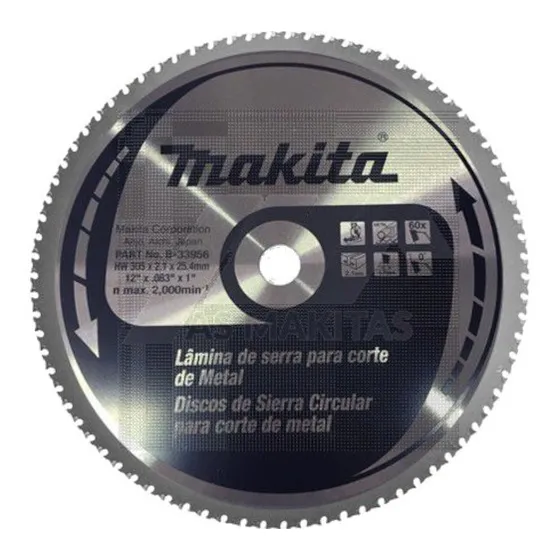 Disco B-33956, 12  X 2,1 X 60 Dientes Eje 25,4 Mm C.t.p 