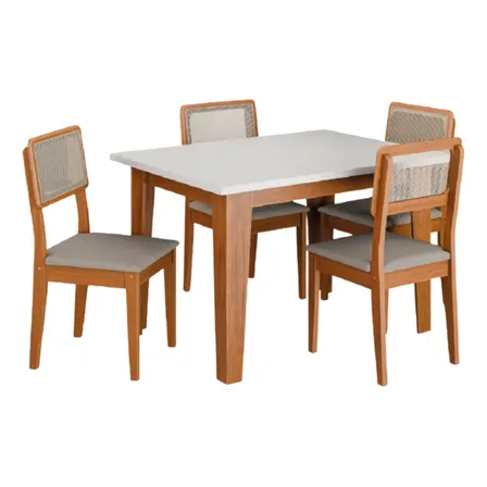 Conjunto Jantar Mesa Miami 1,20m 4 Cadeiras Santiago Dobuê