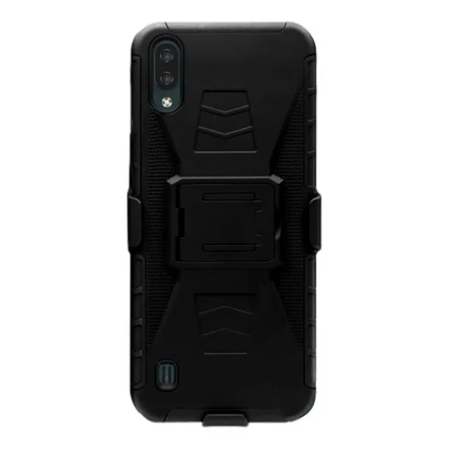 Funda Uso Rudo + Clip Para Zte Blade A5 2020 Negro