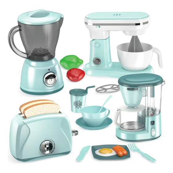 Kitchen Playset Shemira Toys Con Cafetera, Licuadora Y Batid