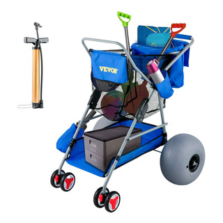 Vevor Carrito Utilitario De Playa Para Arena Azul 350 Libras Vevor Carrito Utilitario De Playa Para Arena Azul 350 Libras