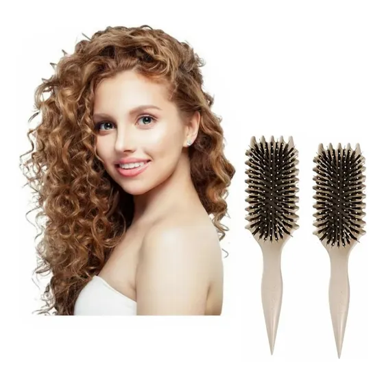 2×cepillo Ondulado Flexible Cabello Rizado Desenredante