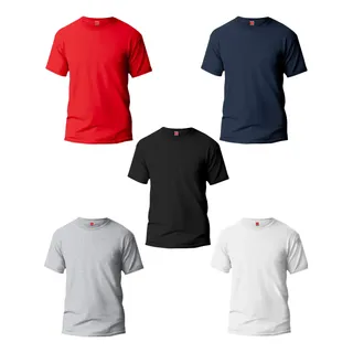 5 Playeras Hombre Básica Cuello Redondo Paquete Algodon Moda