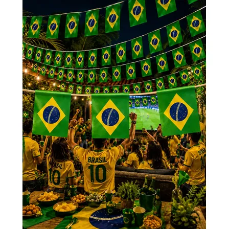 Bandeirinha Brasil Copa Festa Junina Varal 10 Metros Grande Verde E Amarelo Bandeira Do Brasil