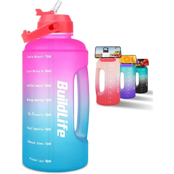 Termo De Agua Medio Galon Resistente Con Asa Marca Buildlife