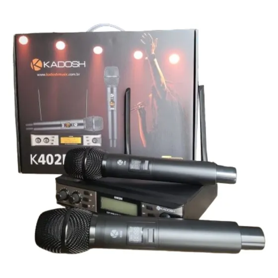 Microfones Dinâmico Cardióide Sem Fio Kadosh K-402m Cor Preto
