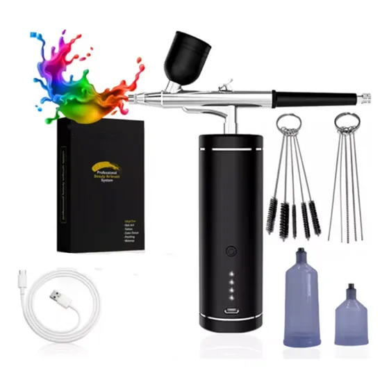 Aerografo Inalambrico Compresor Multifuncion Maquillaje Uñas Color