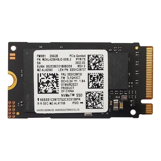 Disco Solido Ssd Samsung Pm9b1 256gb 4.0 Gen4x4 2242 Color Negro