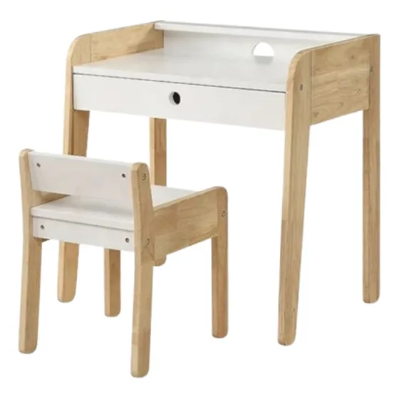 Pupitre - Mesa De Estudio Y Silla En Madera