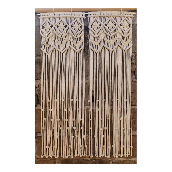 Cortina Visillo Artesanal De Macramé