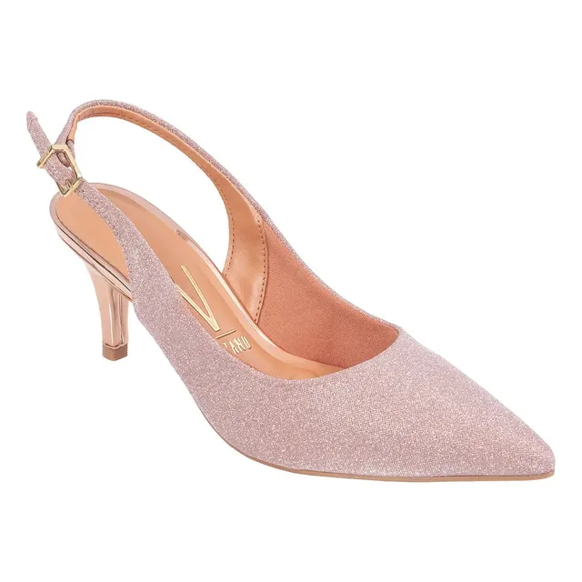 Sapato Feminino Scarpin Casual Vizzano Slingback Linha Festa