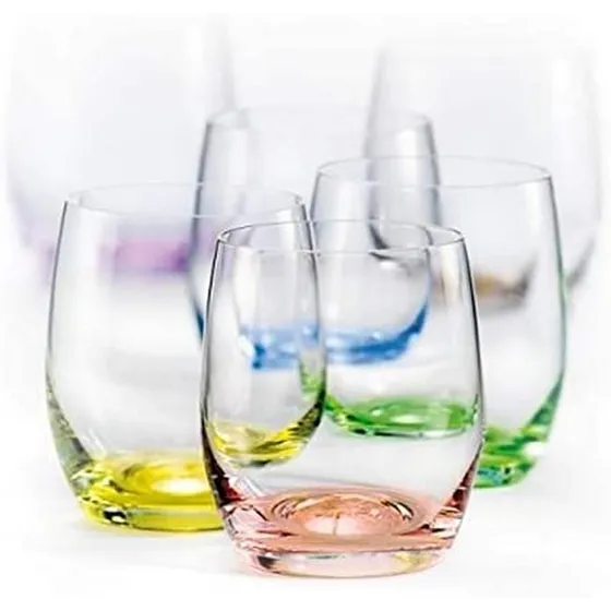 Vasos Cristal Colores Bohemia Original 300ml Caja X 6