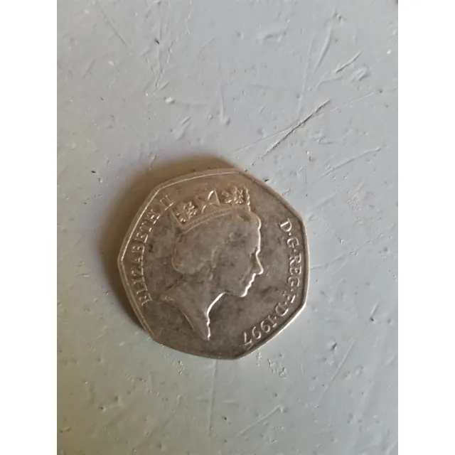 Moneda Antigua 50 Pence Elizabeth Ii 1997