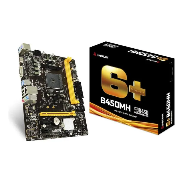 Biostar B450mh Motor De Placa Base Amd B450 Am4 Micro Atx
