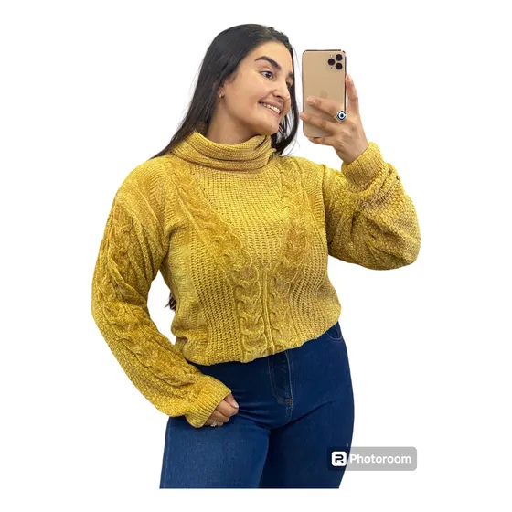 Poleron De Chenille, Dama Talle Mediano 