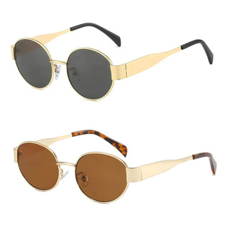 Gafas Sol De Metal Ovaladas De Diseño Retro Estilo Moderno Gafas Sol De Metal Ovaladas De Diseño Retro Estilo Moderno
