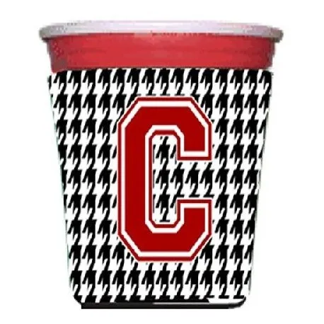Coolcookware Monograma Pata Inicial Rojo Solo Cup Hugger
