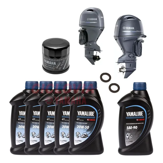 Kit Filtro Óleo+óleo Motor Popa Yamaha 4t.f-90/f-100/f-115hp