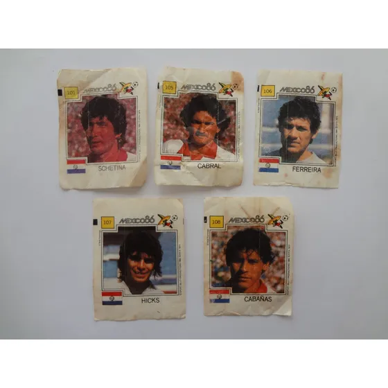 Figurinhas Copa 86 Ping Pong - Paraguai- Lote Com 5