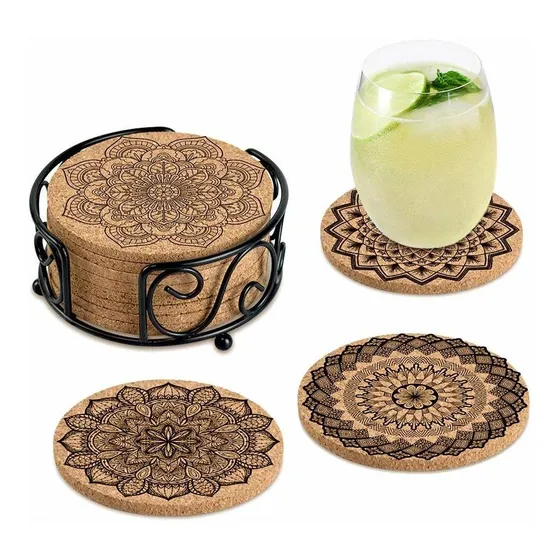 Posavaso Corcho Absorbente Para Bebida Soporte Casa Sala
