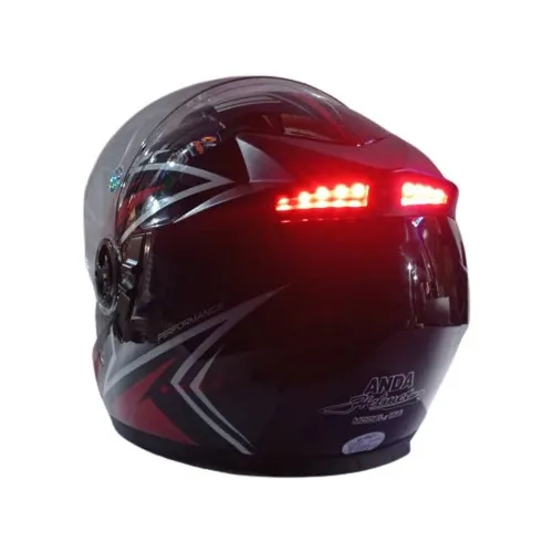 Casco Semi-integral Con Luz De Stop Y Vicera Con Lentes