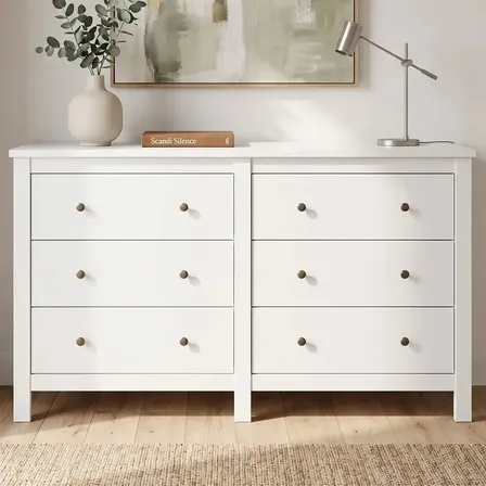 Cômoda Móveis Lopas Maggiore Branco 6 Gavetas Quarto MDP