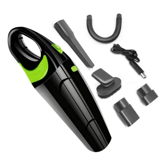 Aspiradora Auto De Mano 120w Inalambrica Potente Polvo, Agua Color Negro