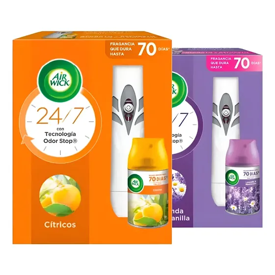Air Wick Automático Aparato + Repuesto 250 Ml - Variedades