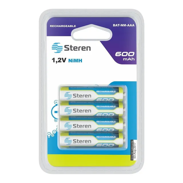 Paquete De 4 Pilas Recargables Aaa Nimh 600 Mah