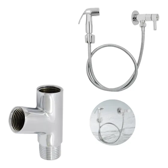 Ducha Higienica Abs 2 Metros 1/4 Volta C/ Junção Duas Saidas